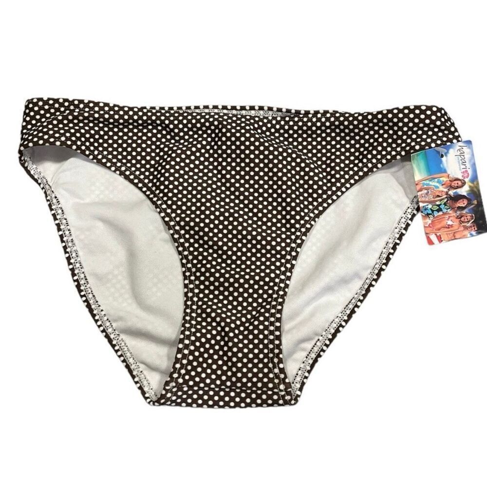 Hapari XS Brown White Polka Dot Classic Bikini Swim Bottoms UPF 50+ NWT Beach